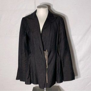 ANNETTE G?rtz Brown Wool Linen Blend Peplum Blazer